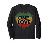 One Love Vintage Rasta Herz Löwe Langarmshirt