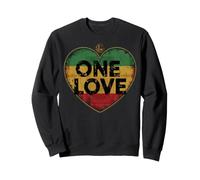 One Love Vintage Rasta Herz Löwe Sweatshirt