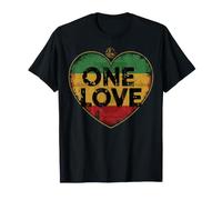 One Love Vintage Rasta Herz Löwe T-Shirt
