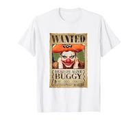 One Piece Buggy Pirates Wanted Poster Anime Alvida Alliance T-Shirt, Herren, Weiß, 5XL