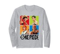 One Piece Character Squares Map Langarmshirt