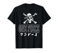 One Piece Kanji & Strohhut Piraten Logo Anime T-Shirt