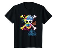One Piece Kinder Jolly Roger Graffiti T-Shirt, Schwarz, 80 cm, Langarm, Unisex-Kinder