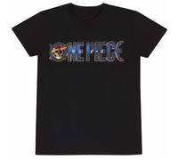 One Piece Kurzarm-T-Shirt, Unisex, Schwarz