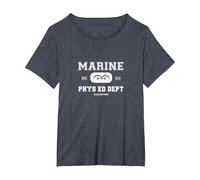 One Piece Marine T-Shirt, Damen Große Größen, Blau Meliert, 4X