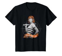 One Piece Nami Live Action Strohhut Pirat Katze Einbrecher Kinder T-Shirt, Kinder, Schwarz, 152