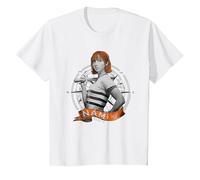 One Piece Nami Live Action Strohhut Pirat Katze Einbrecher Kinder T-Shirt, Kinder, Weiß, 128