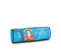 ONE PIECE - Offizielles One Piece Federmäppchen Tombolino, leicht und kompakt, einfach zu tragen und im Rucksack zu verstauen, mit praktischem Reißverschluss, 8 x 22 x 8 cm, Blau und Schwarz,