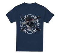 One Piece Skull & Cross Bones Stamp Unisex T Shirt, Navy, XXXXX-Large