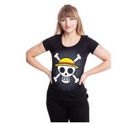 One Piece - Skull With Map - Girly - Schwarz - L - 100% Baumwolle,Jersey Schwarz L
