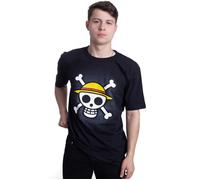 One Piece - Skull With Map - T-Shirt - Schwarz - L - 100% Baumwolle,Jersey Schwarz L