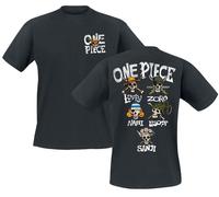 One Piece Straw Hat Crew Skull T-Shirt schwarz in XXL