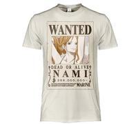 One Piece T-Shirt Nami Wanted Poster, offizielles Unisex-T-Shirt, regulär, aus Baumwolle, für Erwachsene, Jungen, beige, XL