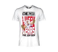 One Piece T-Shirt Strohhut Luffy Gear T-Shirt Erwachsene Unisex Weiß, Weiß, S
