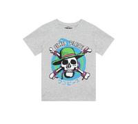 One Piece Tshirt Jungen, Anime T-Shirt Kinder, Jungen Tshirt, Coole Kleidung Für Kinder im Sommer, Grau 146