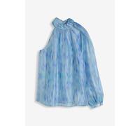 One-Shoulder Chiffonbluse mit leichter Transparenz 38