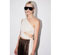 One-Shoulder-Top LEGER "Leia, LeGer by Lena Gercke", Damen, Gr. 44, beige, Web, Obermaterial: 90% Polyester, 10% Elasthan, unifarben, regular fit taillenlang, asymmetrischer Ausschnitt, Tops, Regular