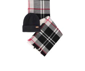One Size BARBOUR MONOCHROME HOT PINK PENDLE MÜTZE + BLAIR SCHAL SET