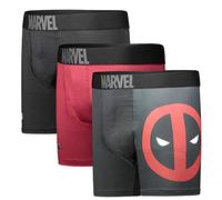 One Step Up Deadpool Performance Mesh Underwear Boxer Briefs 3-Pair Pack (Medium) Black