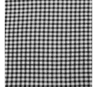 ONECHANCE Baumwollstoff Meterware 100 x 150cm Baumwolle Dekostoff Nähstoff Baumwoll Leinen Stoff Muster zum Nähen Color Kariert Schwarz Size 1 Meter