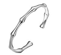 Onefeart 925 Sterling Silber Armband Für Frauen Armreif Für Mädchen Bambus Form Armreif Durchmesser 6CM