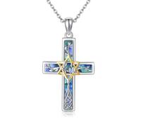 ONEFINITY Davidstern Halskette S925 Sterlingsilber Davidstern Kreuz Halskette Lebensbaum Schmuck Geschenke für Frauen