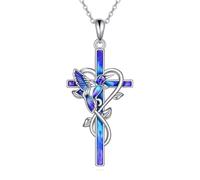 ONEFINITY Kolibri Kette Für Damen 925 Sterling Silber Kreuz Anhänger Kolibri Schmuck Geschenke