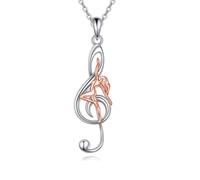 ONEFINITY Musik Note Dance Halskette 925 Sterling Silber Musical Ballett Anhänger Tänzerin Tanzen Schmuck für Frauen Tänzerin Musikliebhaberin