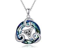 ONEFINITY Triskelion Halskette 925 Sterling Silber Keltische Knoten Anhänger Triskele Kette Keltische Schmuck Geschenke für Damen