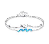 ONEFINITY Wal Armband für Damen 925 Sterling Silber Blau Opal Wave Armband Verstellbar Ozean Schmuck Geschenk