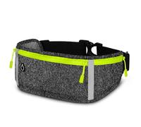 ONEFLOW Active Pro Laufgürtel für Motorola Moto G73 5G Lauftasche mit 3 Fächern, Atmungsaktiv, Sport Handytasche zum Joggen, Handy Bauchtasche Wasserdicht, Running Belt, Dunkelgrau
