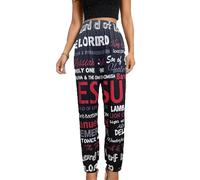 oneforus Damen Jesus Grafik Buchstabendruck Elastische Taille Jogginghose Farbblock Kuschelige Laufhose Jogginghose