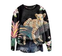 oneforus Sweatshirt für Frauen Leopard 3D Tier Gepard Tiger Zebra Druck Pullover Tiermuster Langarm-Pullover Lose Oberteile