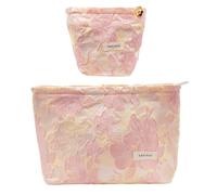 ONEGenug Kosmetiktasche Klein 2 Pcs Make up Tasche Damen Mädchen Schminktasche Organizer für Reise Geschenk