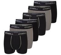 O'Neill Boxershorts Herren 6er Pack Baumwolle Uni Sport Boxer Männer Basic Trunk Unterwäsche, Größe:M, Vorteilspacks:6X Black Grey (7002)