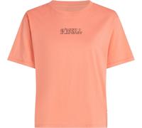 O'Neill T-Shirt BOXY BACK PRINT – Damen, XS (34), Baumwolle, lockerer Schnitt, funky peach