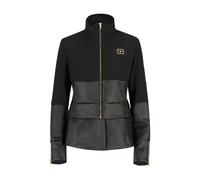 ONEMORE 471 Zweiteilige Damen Cropped Jacke mit Kunstpelz Bolero black-champagne L