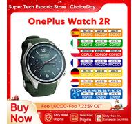2024 Smartwatch OnePlus Watch 2R 1,43'' AMOLED-Bildschirm Snapdragon W5 Gen 1+ BES2700 WiFi-Wear-Betriebssystem mit 100 Stunden Akkulaufzeit von Google GPS Gunmetal Gray