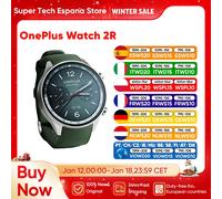 OnePlus Watch 2R Smartwatch 1,43'' AMOLED-Bildschirm Snapdragon W5 Gen 1+ BES2700 WiFi-Wear-Betriebssystem mit 100 Stunden Akkulaufzeit von Google GPS 2024 Grün