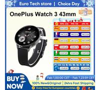 OnePlus Watch 3 43 mm Smartwatch 1,32 Zoll AMOLED-Display Snapdragon W5 Gen 1, 7 Tage Akkulaufzeit Bluetooth 5.2 NFC Google Wallet, SpO2, Schlaf-Blutsauerstoff, Herzfrequenzmessung, über 100 originale