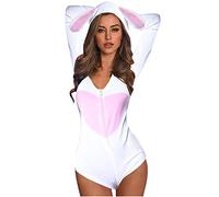 onesie damen kurz V-Ausschnitt Langarm Jumpsuit Sexy Katzen overall Leopard Hase Erwachsenen Hausanzug Pyjama Schlafoverall Schlafanzug Tier Strampler Einteiler playsuit cosplay Kostüme Outfits