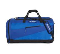 OneTeam Sebastiano Sporttasche 50 l, belüftetes Schuhfach, seitliche Netztasche für Flasche, Vordertasche für Kleinteile, Abnehmbarer gepolsterter Tragegurt, Tragegriffe, 100% Polyester (Blau)