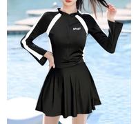 Oniissy Damen Badeanzug Regular Fit Größe S-XXXL | UV-Schutz Langarm, weiches Futter, angenehmes Tragegefühl, ideal für Sonnenbäder