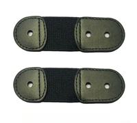 Oniissy Eiskunstlauf-Schnürband, elastisches Band für Eislaufschuhe, 2 Stück, schwarz und weiß, 10 x 3,5 cm, Leder-Latexgarn, sichere Schnürsenkel, Knöchelstütze (schwarz)