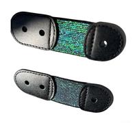 Oniissy Eiskunstlauf-Schnürband, elastisches Band für Eislaufschuhe, 2 Stück, schwarz und weiß, 10 x 3,5 cm, Leder-Latex-Garn, sichere Schnürsenkel, Knöchelstütze (Farbe schwarz)