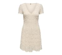 ONLY Slim Fit Minikleid aus Spitze Modell 'ALBINA' in Ecru, Größe L