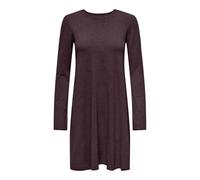 Midikleid ONLY "ONLAMALIO LIFE LS ONECK DRESS KNT", Damen, Gr. M, N-Gr, rot (winetasting), Obermaterial: 100% Polyester, unifarben, modisch, loose fit, Rundhals, Langarm, Kleider, Sommerkleid (6306630