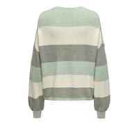 ONLY Damen Rundhals Strickpullover ONLATIA XS S M L XL Gestreift Viskose, Größe:L, Farbe:Silt Green W. Whitecap Grey/Sea Spray
