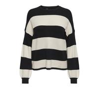 ONLY Strickpullover ONLATIA L/S Stripe – Damen Gr. S, schwarz-weiß