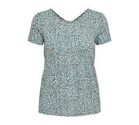 Kurzarmshirt ONLY "ONLBERA BACK LACE UP S/S TOP JRS NOOS", Damen, Gr. S, balsam grün aop:amalie multi flower, Jersey, Obermaterial: 95% Viskose, 5% Elasthan, bedruckt, regular fit normal, Rundhals, Sh